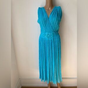 Made in Greece Blue Sleeveless Vacation Dress